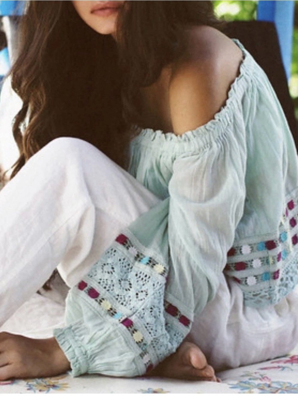 Free People Wander the Unknown Off Shoulder Top